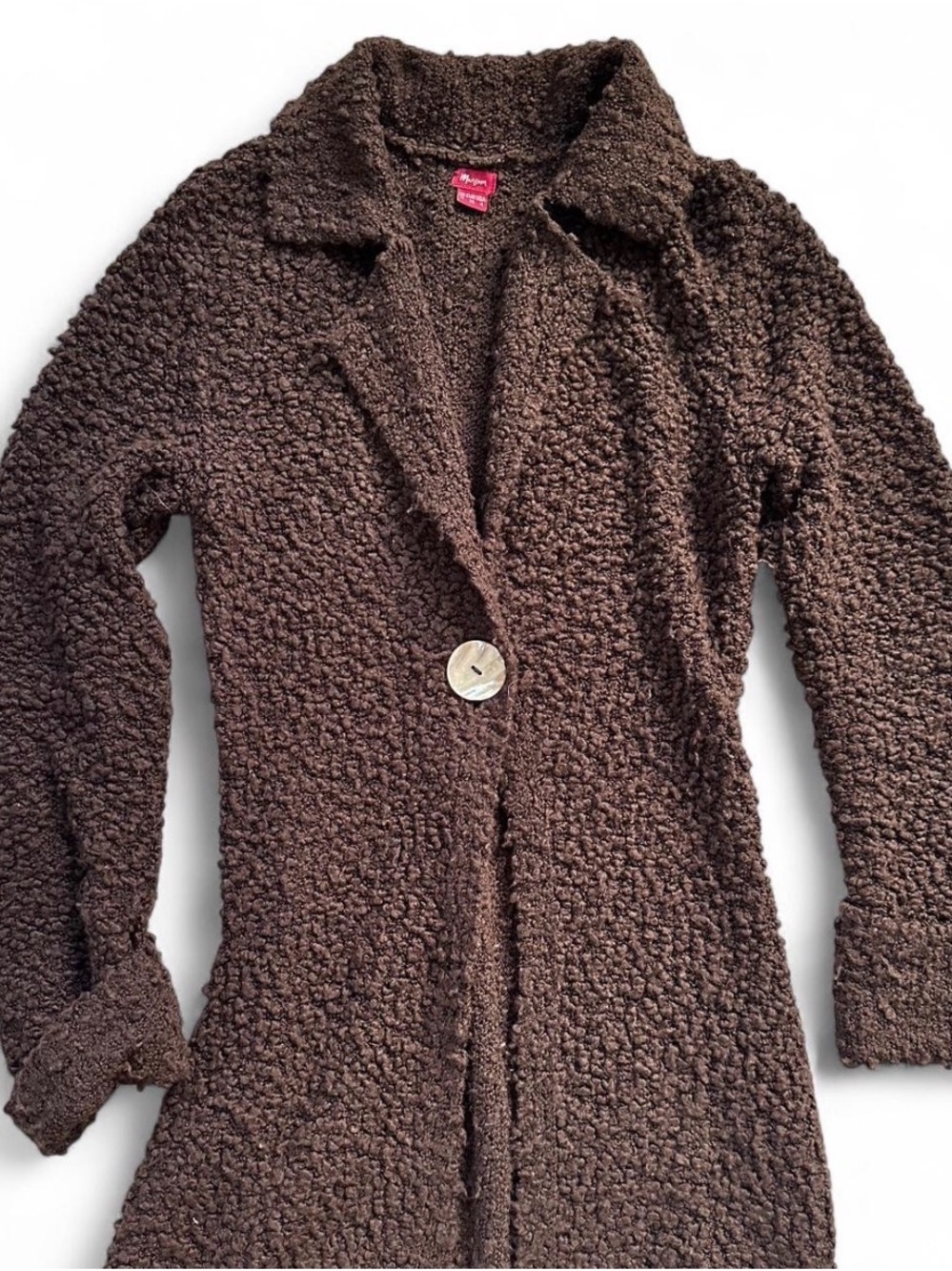 Cozy Brown Textured Teddy Coat